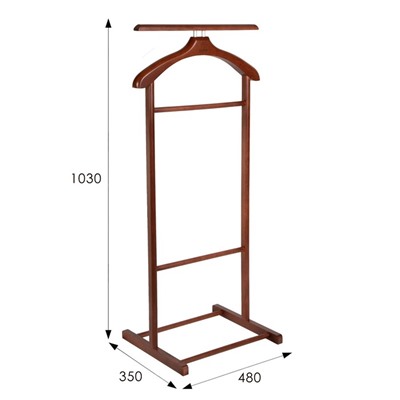 Вешалка костюмная В 21Н, 480х350х1030, средне-коричневый