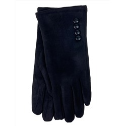 Женские утепленные велюровые перчатки, цвет черный