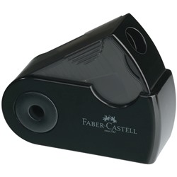 2шт. Точилка пластиковая Faber-Castell "Sleeve Mini", 1 отверстие, контейнер, черная