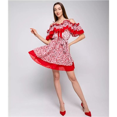 Платье #БШ2238, красный