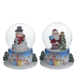 Фигурка декор в стекл Шаре "Дед Мороз/Снеговик", D 5 см, L5,5 W5 H6 см, 2в.
