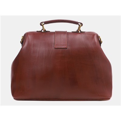 Коньячная кожаная сумка с росписью из натуральной кожи «W0023 Cognac Город»
