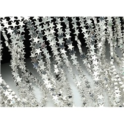 Бусины из гематита звезды 7*7мм цв.серебристый, 39см, 78 бусин