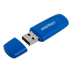 Флешка Smartbuy 4GB2SCB, 4 Гб, USB2.0, чт до 15 Мб/с, зап до 12 Мб/с, синяя
