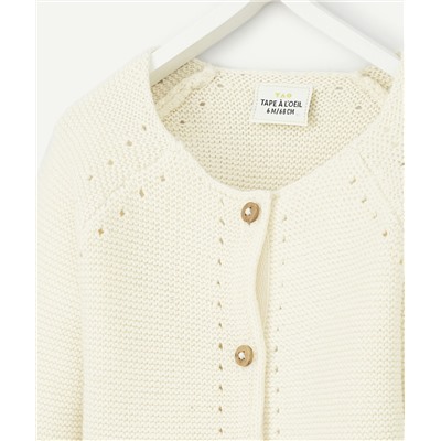 CARDIGAN BÉBÉ EN TRICOT ÉCRU