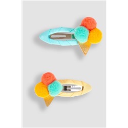 JoJo Maman Bébé 2-Pack Ice Cream Pom Pom Hair Clips