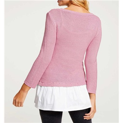 Пуловер 2 в 1, розовый