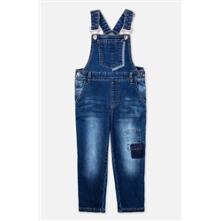 Полукомбинезон текстильный джинсовый для мальчиков Размер 116, Пол Мальчики, Цвет синий, Коллекция Forest camping kids ( 3-7 лет)