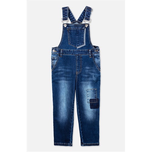 Полукомбинезон текстильный джинсовый для мальчиков Размер 116, Пол Мальчики, Цвет синий, Коллекция Forest camping kids ( 3-7 лет)