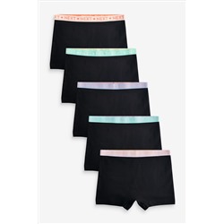 Black Bright Waistband Briefs 5 Pack (2-16yrs)