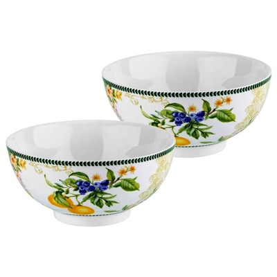 Набор 2 салатников 15*15*7 см 700 мл "Лимоны" NEW BONE CHINA