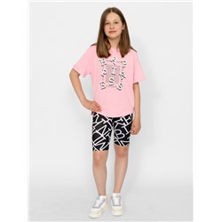 CSJG 90196-27-378 Комплект для девочки (футболка, шорты),розовый