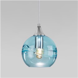 Подвесной светильник со стеклянным плафоном
                     Eurosvet  50221/1 голубой