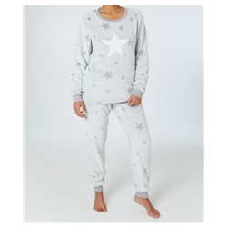 Fleece-Pyjama mit Ausbrennermuster Janina, verschiedene Designs, 2-tlg. Set