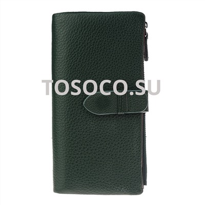 14 1715-4 green кошелек GENUINE LEATHER натуральная кожа 9х19х2