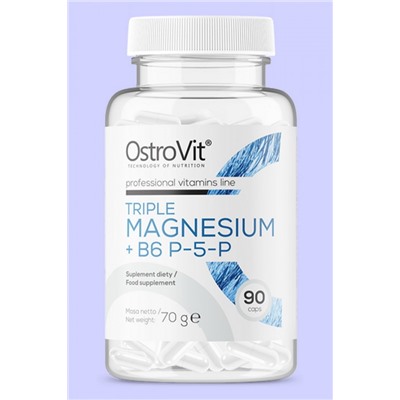 OstroVit Triple Magnesium + B6 P-5-P 90 kaps - МАГНИЙ