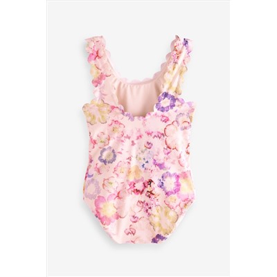 Multi Floral Scallop Swimsuit (3-16yrs)