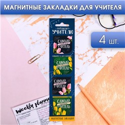 Магнитные закладки «Любимому учителю», 4 шт.