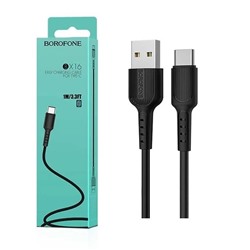Кабель USB - TypeC BOROFONE BX16 Easy (черный) 1м