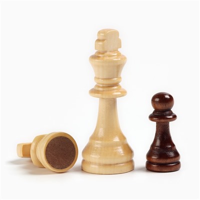Настольные игры 3 в 1 "Бородино": шахматы, шашки, нарды, деревянные, большие, 50 х 50 см