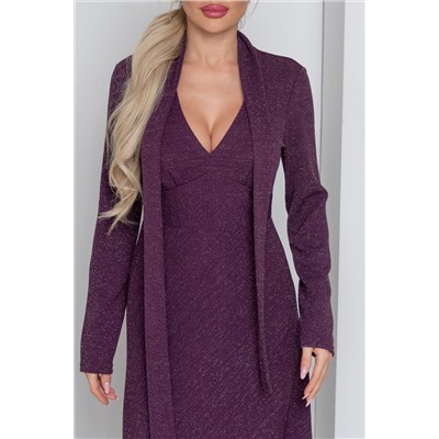 Платье DuSans 1448 темно-фиолетовый (баклажан)