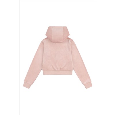 Juicy Couture Girls Pink Tonal Zip Through Hoodie