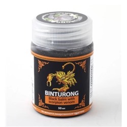 Бальзам черный "Binturong" с ядом скорпиона. Обезболивающий, согревающий при суставных болях, 50 гр