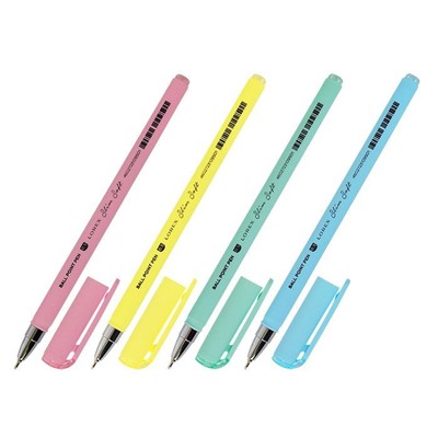 Ручка масляная синяя, игловидный наконечник, 0,5 мм LOREX PASTEL Slim Soft