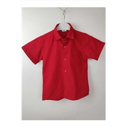 Рубашка красного цвета с коротким рукавом для мальчика 23 апреля 29 октября 19 мая Выпускной S60MMK22012