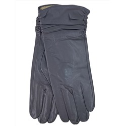 Женские демисезонные перчатки из натуральной кожи, цвет темно серый