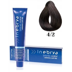 INEBRYA BIONIC COLOR Крем-краска для волос безамм 4/2 Chestnut Violet Каштановый фиолетовый 100мл