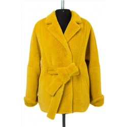 01-10942 Пальто женское демисезонное (пояс) Ворса желтый