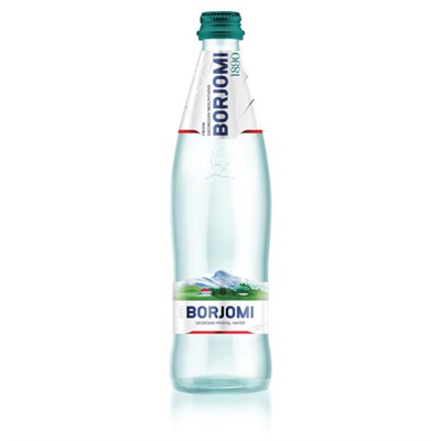 Вода ГАЗИРОВАННАЯ минеральная BORJOMI 0,33 л, стеклянная бутылка