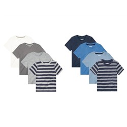 lupilu® Kinder Jungen T-Shirts, 4 Stück, aus weicher Single-Jersey-Qualität