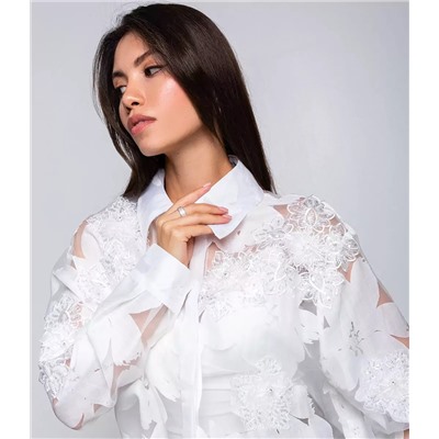 Блузка #КТ3215, белый