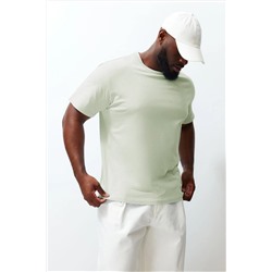 Удобная базовая футболка размера «мята» Slim/Slim Fit из 100 % хлопка TMNSS23TS00132 больших размеров