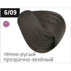 OLLIN performance 6/09 темно-русый прозрачно-зеленый 60мл перманентная крем-краска для волос