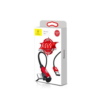 Кабель Baseus, MVP Elbow Type, Lightning - USB, 2 А, 1 м, угловой, красный