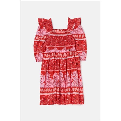 Angel & Rocket Lola Red Floral Batik Print Dress