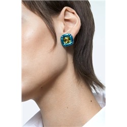 Pendientes con cristales Swarovski - Amarillo y azul