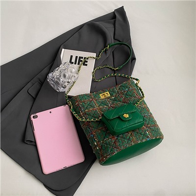 Набор сумок из 2 предметов, арт А125, цвет: зелёная сетка ОЦ