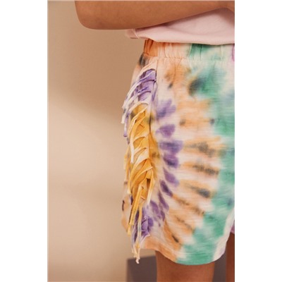 Multi Tie Dye Tassle Shorts (3-16yrs)