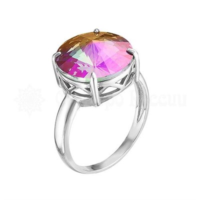 Серьги из серебра c кристаллами Swarovski мистик розовый родированные 925 пробы 0042с-001VL