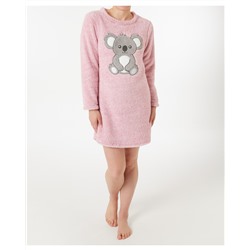 Fleece-Bigshirt Koala Janina, Rundhalsausschnitt