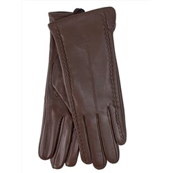 Женские демисезонные перчатки из натуральной кожи, цвет коричневый