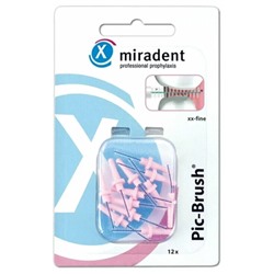 Miradent Pic-Brush refills Pink, 12 шт - ершики для очистки межзубных промежутков, розовые