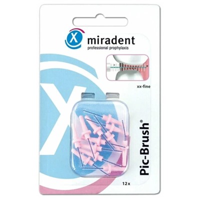 Miradent Pic-Brush refills Pink, 12 шт - ершики для очистки межзубных промежутков, розовые