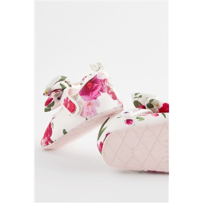 Baker by Ted Baker Baby Girls Floral Mary Jane White Bow Padders