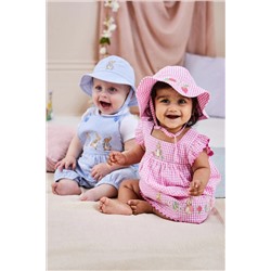 JoJo Maman Bébé Peter Rabbit Embroidered Summer Dress And Hat Set 2-Piece