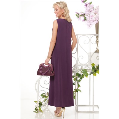 Платье фиолетовое макси с разрезами